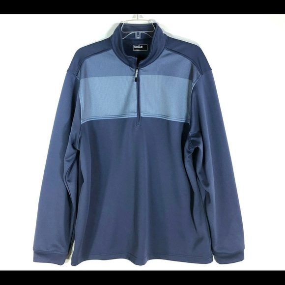 BOLLE mens 1/4 zip, long sleeve pullover, XL, blue colors, in good condition - Picture 1 of 6